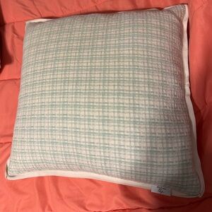 Teal and cream throw pillows